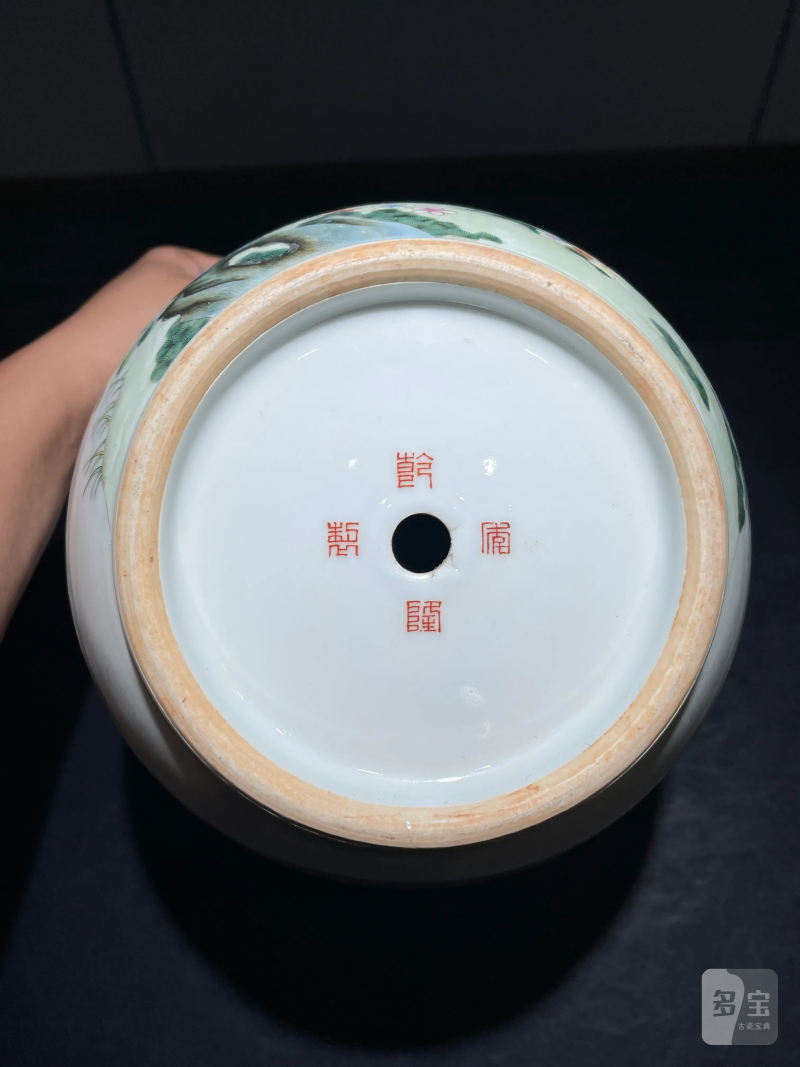 民国 粉彩双鹿纹花盆一对 - 图19